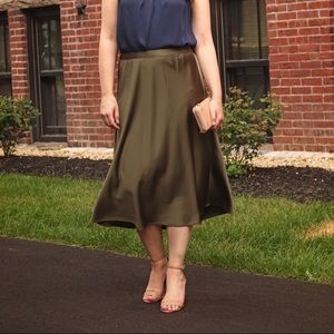 Pull-on bias midi skirt